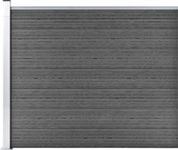  vidaXL Panel ogrodzeniowy z WPC, 175x146 cm, czarny