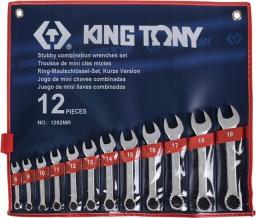  King Tony Zestaw Kluczy Płasko-oczkowych Krótkich 8-19mm Z Grzechotką /12szt. Kt1282mr