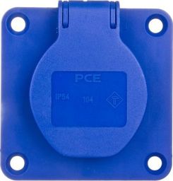  PCE Gniazdo tablicowe 10/16A 2P+Z 230V /70x70/ niebieskie IP54 104-7B