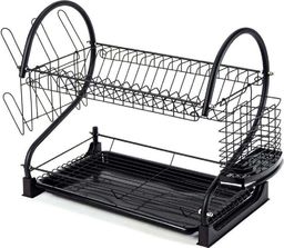 Brabantia Suszarka na naczynia CZARNA dwupoziomowa ociekacz do naczyń 56x25x39 cm
