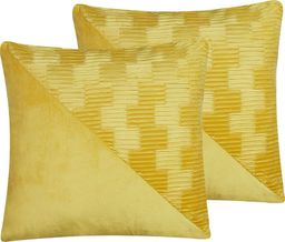  Beliani Zestaw 2 poduszek dekoracyjnych welurowy 45 x 45 cm żółty ORIGANUM