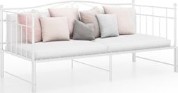 vidaXL Sofa z wysuwaną ramą łóżka, biała, metalowa, 90x200 cm