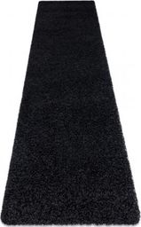  Dywany Łuszczów Dywan, Chodnik SOFFI shaggy 5cm czarny - do kuchni, przedpokoju, na korytarz, 70x250 cm