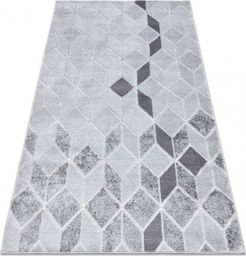  Dywany Łuszczów Dywan MEFE nowoczesny B400 Kostka, geometryczny 3D - Strukturalny, dwa poziomy runa szary, 280x370 cm