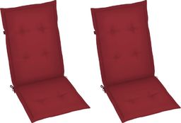  vidaXL Poduszki na krzesła ogrodowe, 2 szt., kolor wina, 120x50x4 cm (314113)