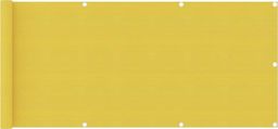  vidaXL Parawan balkonowy, żółty, 75x500 cm, HDPE