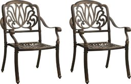  vidaXL Krzesła ogrodowe 2 szt., odlewane aluminium, brązowe (315567)