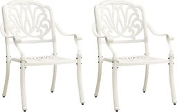  vidaXL Krzesła ogrodowe 2 szt., odlewane aluminium, białe (315569)