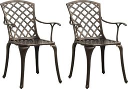  vidaXL Krzesła ogrodowe 2 szt., odlewane aluminium, brązowe (315570)