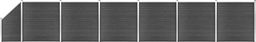  vidaXL Zestaw ogrodzeniowy z WPC, 1138 x (105-186) cm, czarny