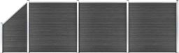  vidaXL Zestaw ogrodzeniowy z WPC, 619 x (105-186) cm, czarny