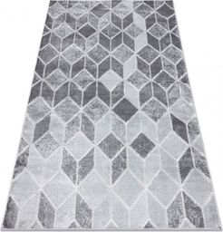  Dywany Łuszczów Dywan MEFE nowoczesny B400 Kostka, geometryczny 3D - Strukturalny, dwa poziomy runa ciemnoszary, 280x370 cm