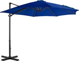  vidaXL Parasol wiszący na aluminiowym słupku, lazurowy, 300 cm