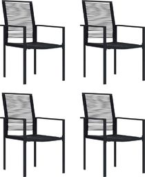  vidaXL Krzesła ogrodowe, 4 szt., rattan PVC, czarne (312172)