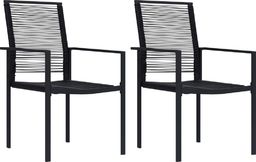  vidaXL Krzesła ogrodowe, 2 szt., rattan PVC, czarne (312171)