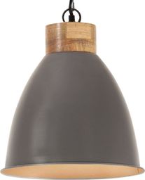Lampa wisząca vidaXL Industrialna lampa wisząca, szare żelazo i drewno, 35 cm, E27