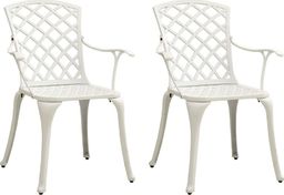  vidaXL Krzesła ogrodowe 2 szt., odlewane aluminium, białe (315574)