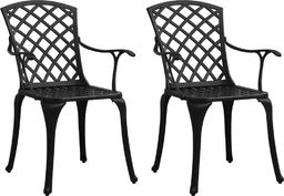  vidaXL Krzesła ogrodowe 2 szt., odlewane aluminium, czarne (315572)
