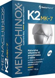 XENICOPHARMA Witamina K2 MK-7 Suplement Diety na zdrowe kości - 60 kaps.miękkich - Menachinox
