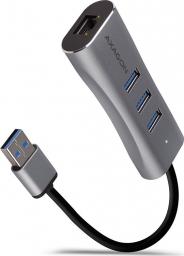 HUB USB Axagon 1x RJ-45  + 3x USB-A 3.2 Gen1 (HMA-GL3AP)