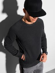 Ombre Bluza męska bez kaptura B1156 - czarna S