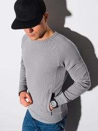 Ombre Bluza męska bez kaptura B1156 - szara L