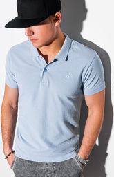  Ombre Koszulka męska polo klasyczna bawełniana S1374 - błękitna XL
