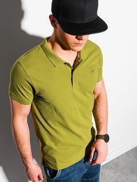  Ombre Koszulka męska polo klasyczna bawełniana S1374 - zielona M