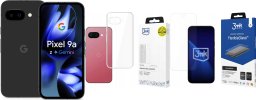 Smartfon Pixel 9A 5G 8/256GB Czarny (GA09566-GB) + FlexibleGlass + Etui Clear Case