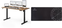 Biurko SENSE7 NOJO Light 140 ciemnobrązowe + Podkładka PREYON Falcon