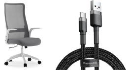 Krzesło biurowe SENSE7 JUNO szare + kabel usb