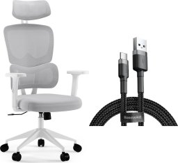 Krzesło biurowe SENSE7 Veno Białe + kabel usb