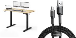 Biurko SENSE7 NOJO LIGHT Jasnobrązowo-Czarne 120 cmx60 cm + kabel usb