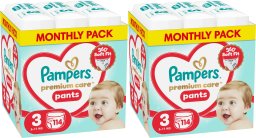 Pampers Pieluchomajtki Premium Care 3 6-11 kg, 114 szt. x2