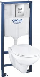 Zestaw podtynkowy Grohe WC komplektas Grohe Bau Ceramic: potinkinis rėmas + Grohe Bau + mygtukas + lėtaeigis dangtis 39499000