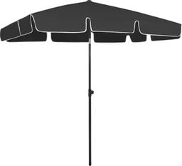 vidaXL Parasol plażowy, czarny, 200x125 cm