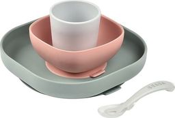 Beaba Beaba Komplet naczyń z silikonu z przyssawką eucalyptus