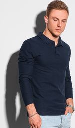 Ombre Longsleeve męski bez nadruku L132 - granatowy XL