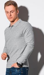 Ombre Longsleeve męski bez nadruku L132 - szary melanż XL