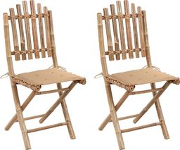 vidaXL Składane krzesła ogrodowe z poduszkami, 2 szt., bambusowe (3063990)