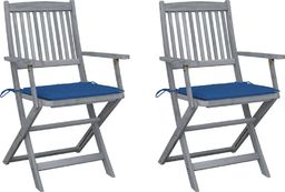  vidaXL Składane krzesła ogrodowe, 2 szt., poduszki, drewno akacjowe (3064492)