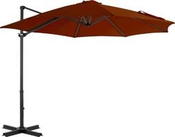  vidaXL Wiszący parasol ze słupkiem aluminiowym terakotowy 300 cm 
