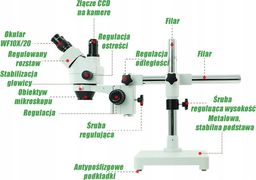 Mikroskop Techrebal Mikroskop stereoskopowy trinokularowy 10HS