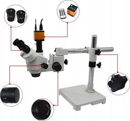 Mikroskop Techrebal Mikroskop stereoskopowy trinokularowy 10HS + Kamera 614 14MP