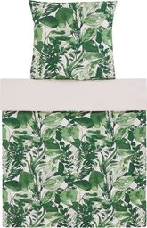  Beliani Komplet pościeli bawełnianej biało-zielony 135x200 cm 