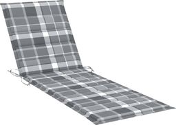  vidaXL Poduszka na leżak, szara krata, 200x60x4 cm, tkanina