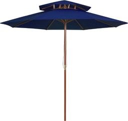  vidaXL Parasol ogrodowy z dwupoziomową czaszą niebieski 270 cm