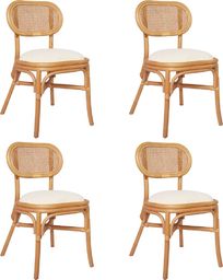  vidaXL Krzesła stołowe, 4 szt., lniane