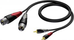 Kabel Procab XLR x2 - RCA (Cinch) x2 1.5m czarny (CLA701/1.5)