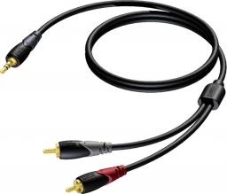 Kabel Procab Jack 3.5mm - RCA (Cinch) x2 1.5m czarny (CLA711/1.5)